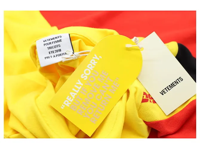 Vêtements Camiseta Vetements x DHL de algodón amarillo 