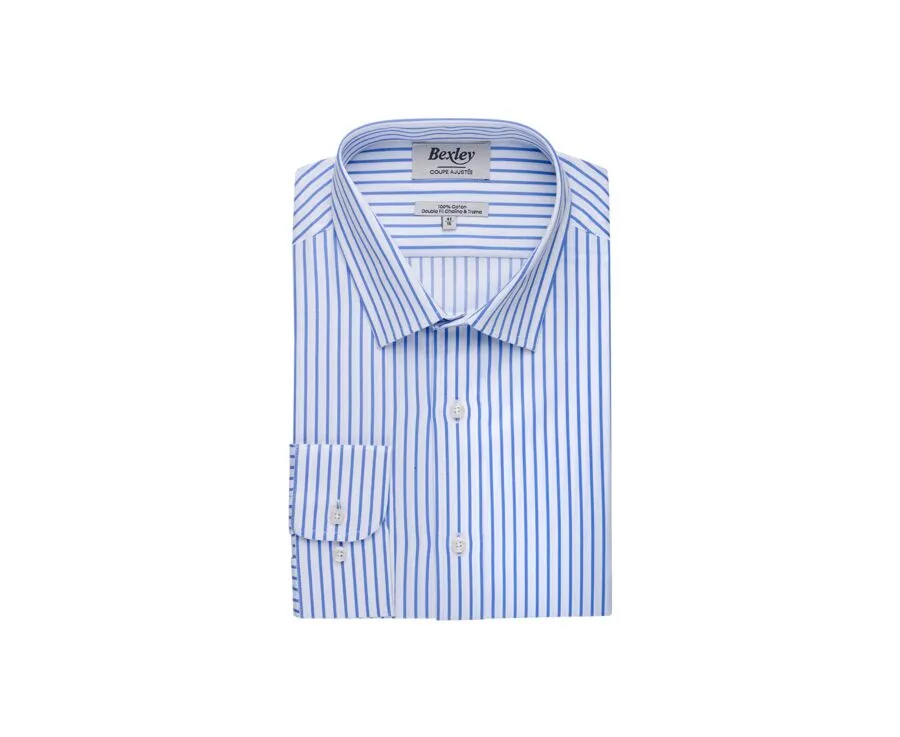 WHITE SHIRT WITH BLUE STRIPES  LÉONEL