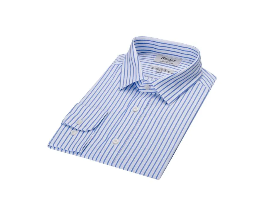 WHITE SHIRT WITH BLUE STRIPES  LÉONEL