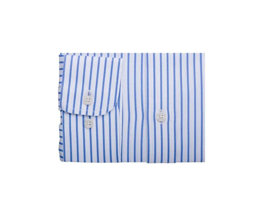 WHITE SHIRT WITH BLUE STRIPES  LÉONEL