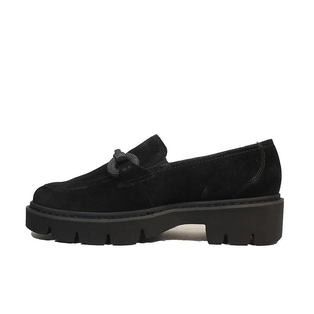 WOMEN'S PAUL GREEN 104301 | BLACK SUEDE | WOMENS LOAFER SHOES