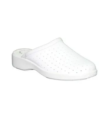 Zueco trabajo piel Cruan en blanco